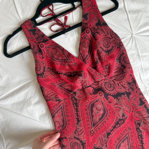 VINTAGE abstract slip midi dress - Picture 3 of 9